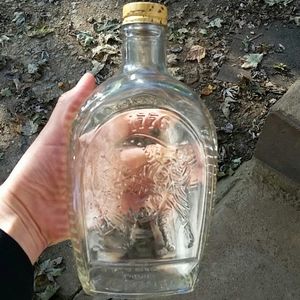 Log Cabin glass bottle